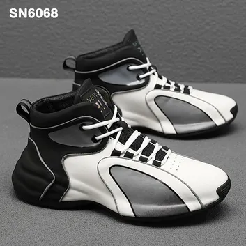 Genuine Leather Mid High Quality Sneakers.