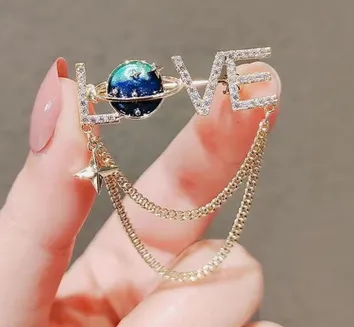  Hijab Safety Pin Love Chain Brooch