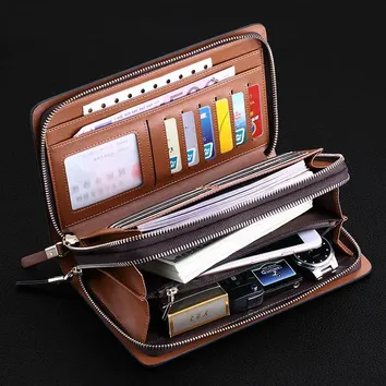 ZIPPER BROWN BUSINESS HAND BAG