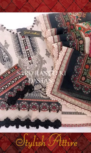 Pakistani Original Guladhar Premium Cambric Stitched 3pcs _ Dark Beige