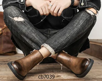 Genuine Leather High low Chelsea Boots