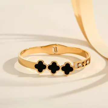  Black Clover Stainless Steel Bracelet