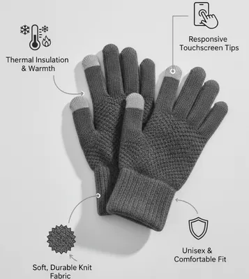 স্মার্ট টাচ প্রিমিয়াম উইন্টার গ্লাভস (এক্সট্রা ওয়ার্ম) I Smart Touch Premium Winter Gloves (Extra Warm).