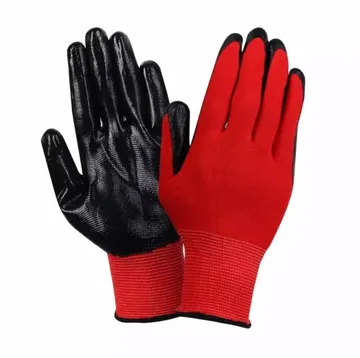 Red & Black Heavy-Duty Anti-Slip Work Gloves