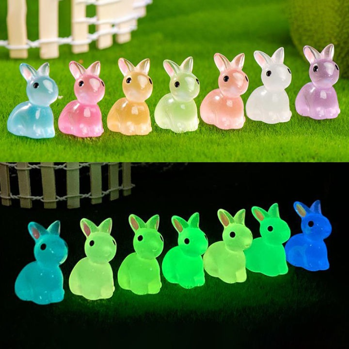 10 PCS Bunny Miniature Glow in The Dark