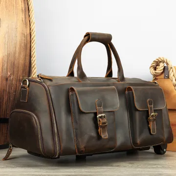 RETRO HIGH-END CRAZY HORSE LEATHER TRAVEL BAG GB-4059c