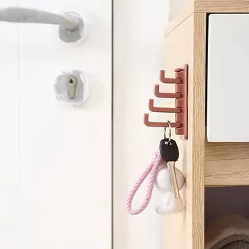 Multicolor Adhesive Wall Rotating Hanger Hook (2 pc)