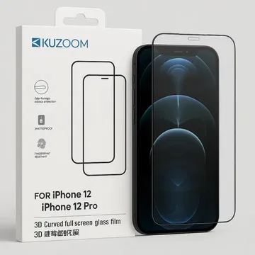 KUZOOM Premium Tempered Glass Screen Protector for iPhone 12 iPhone 12 Pro Shatterproof Full Coverage