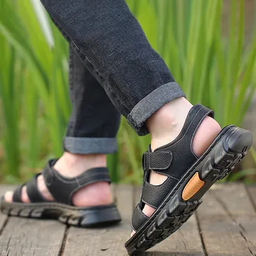 TOP-GRAIN COWHIDE NON-SLIP SLIPPERS GB-5120