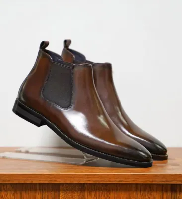 Men's British Vintage Leather Chelsea Boots