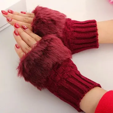 Wrist Hand Rabbit Lady Half Finger Gloves (1 Pair)