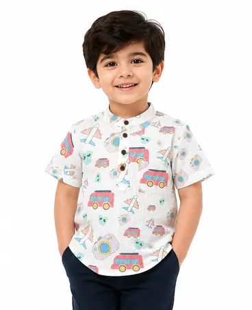 Boys Vehicle Print Shirt