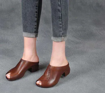 Elegant Woman Shoes Summer With Mid Heels Sandal