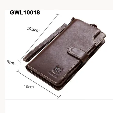 Men's leather long youth retro casual multi-functional wallet