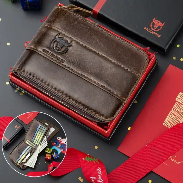 GENUINE LEATHER MULTI-FUNCTIONAL SHORT WALLE BC0025br