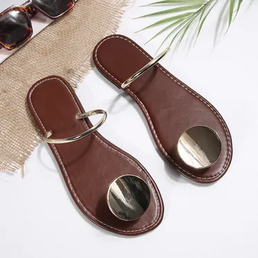 ELEGANT BROWN FLATS WITH GOLD ACCENTS US1000-49Sdbr