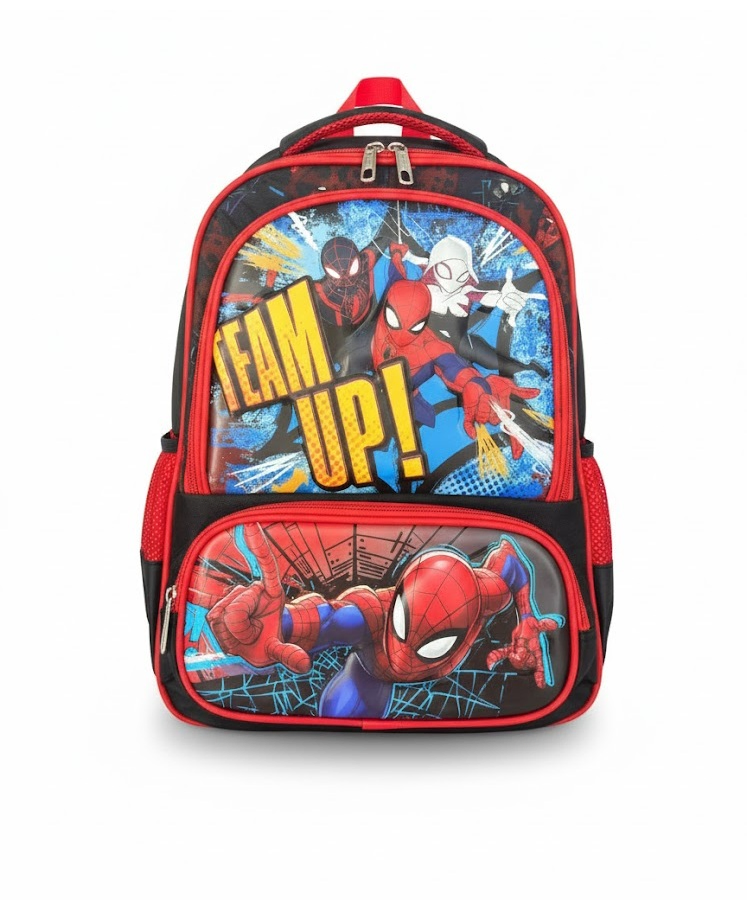Spider "Noir Shield" 3D Armor Kids Backpack – Heavy Duty Stealth Edition.