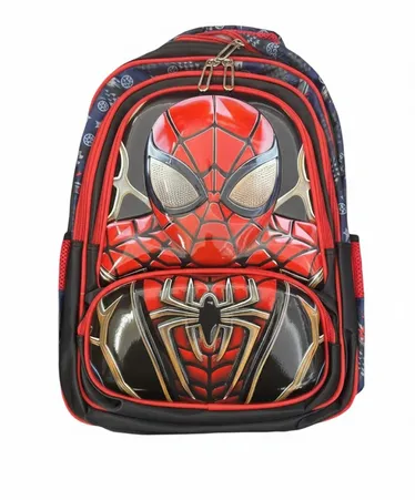 Spider-Man "Noir Shield" 3D Armor Kids Backpack – Heavy Duty Stealth Edition