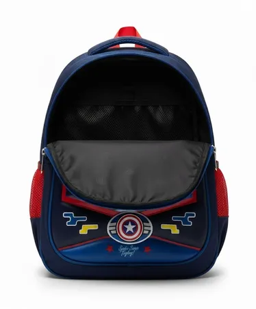 Captain America "Shield of Justice" 3D Armor Kids School Backpack – First Avenger Edition