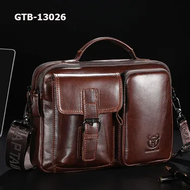 Men's Genuine leather shoulder slung retro first layer cowhide Bag