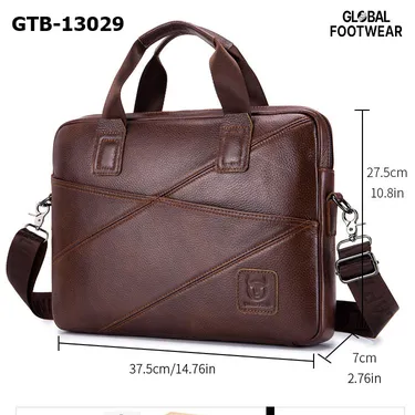 Men's Genuine Leather Business Briefcase Computer Portable Shoulder Bag