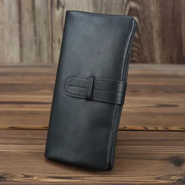 GENUINE LEATHER BIFOLD LONG WALLET MR6018B