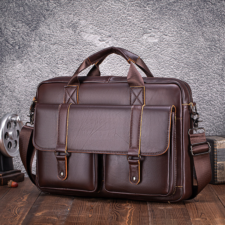 TOP-GRAIN COWHIDE BUSINESS BAG GB-6023