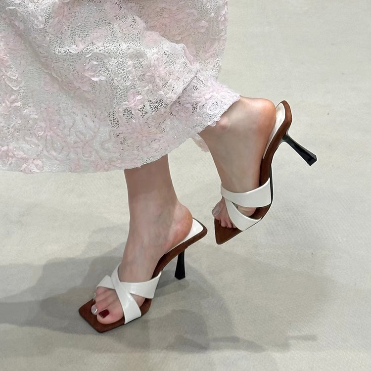  FRENCH STYLE SQUARE TOE WOMEN SLIPPERS 0130W