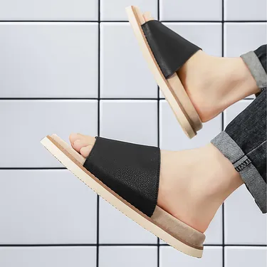 TOP-GRAIN COWHIDE RETRO STYLE SANDALS GB-8820