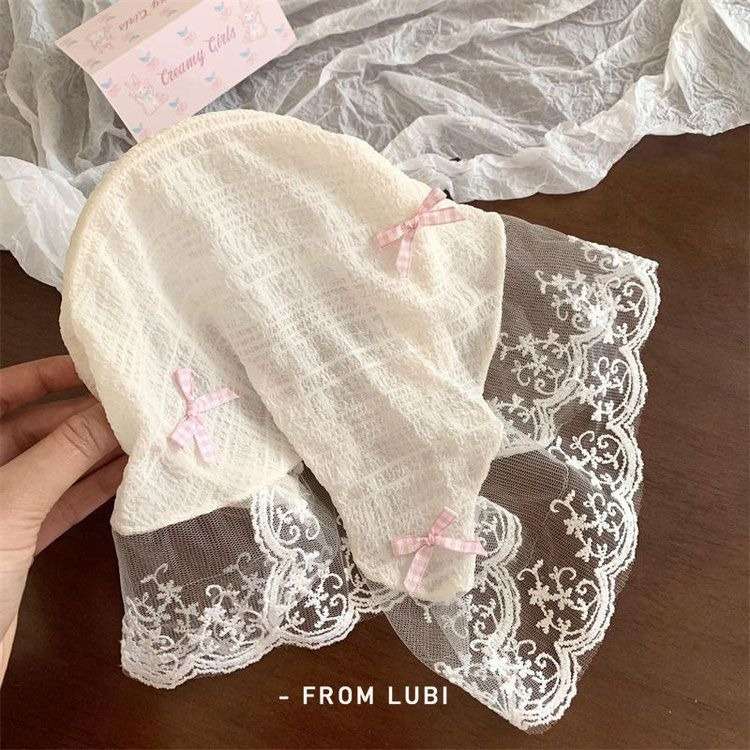 Lace Bow Retro Triangular Scarf Bandana