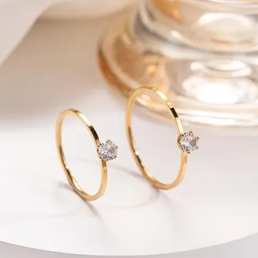 Zircon Simple Round Finger Ring