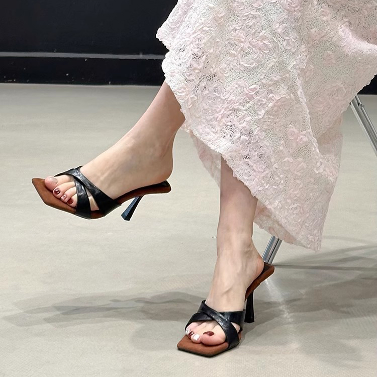  FRENCH STYLE SQUARE TOE WOMEN SLIPPERS GB-0130