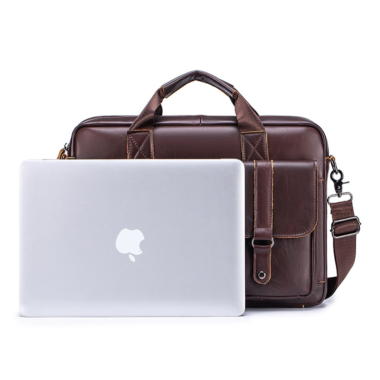 TOP-GRAIN COWHIDE BUSINESS BAG GB-6023DBr