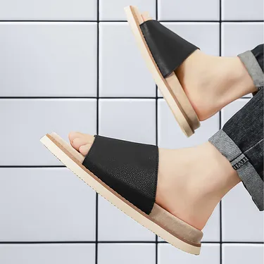 TOP-GRAIN COWHIDE RETRO STYLE SANDALS GB-8820
