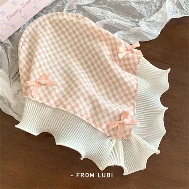 Retro Lace Bow Triangular Scarf Bandana