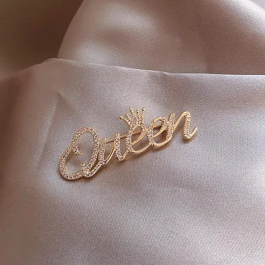 Rhinestone Queen Brooch Hijab Safety Pin 