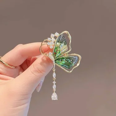  Crystal Butterfly Brooch Pin 