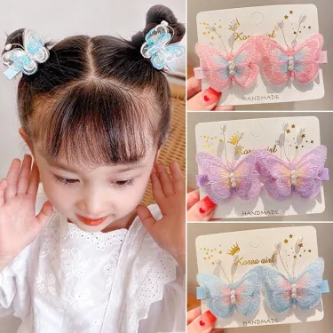 Cute Butterfly Pearl Hair Clips (2 pc)