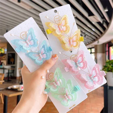 Cute Butterfly Pearl Hair Clips (2 pc)