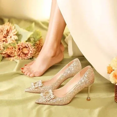 Luxury Crystal Bridal Shoes High Heels