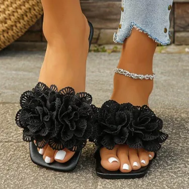 Women's Fashion Flower-lined Casual Flat