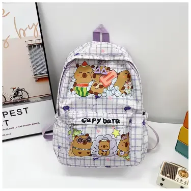 Cartoon Printed Nylon School Backpack