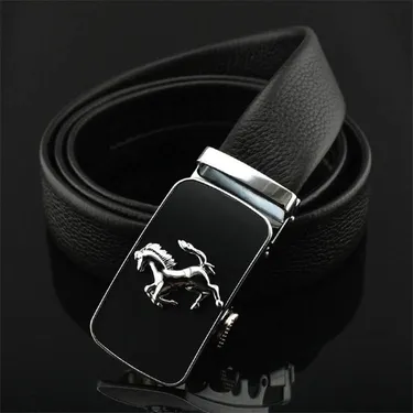  Buckle Good Quality Genuine Leather Ratchet Leather Belt Mens
