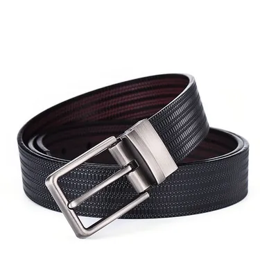 New business rotary buckle men's leather belt 