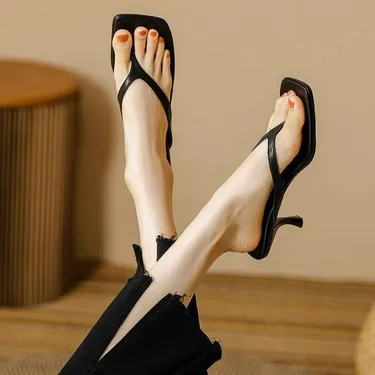 FASHION FLIP FLOPS TEMPERAMENT KITTEN HEEL SANDALS