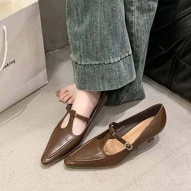 HOLLOW POINTED STILETTO SHALLOW MOUTH SHOES