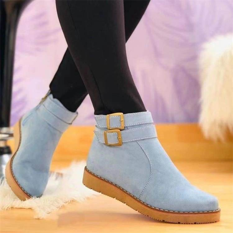 Rubber Suede Short Boots