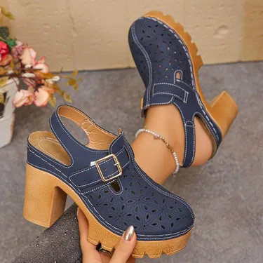 Retro Frosted Thick Soled Toe slippers