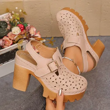 Retro Frosted Thick Soled Toe slippers