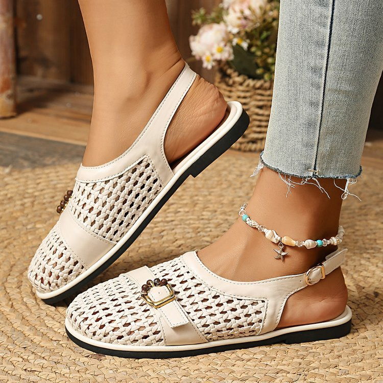  Flats Sandals Toe Belt Buckle 
